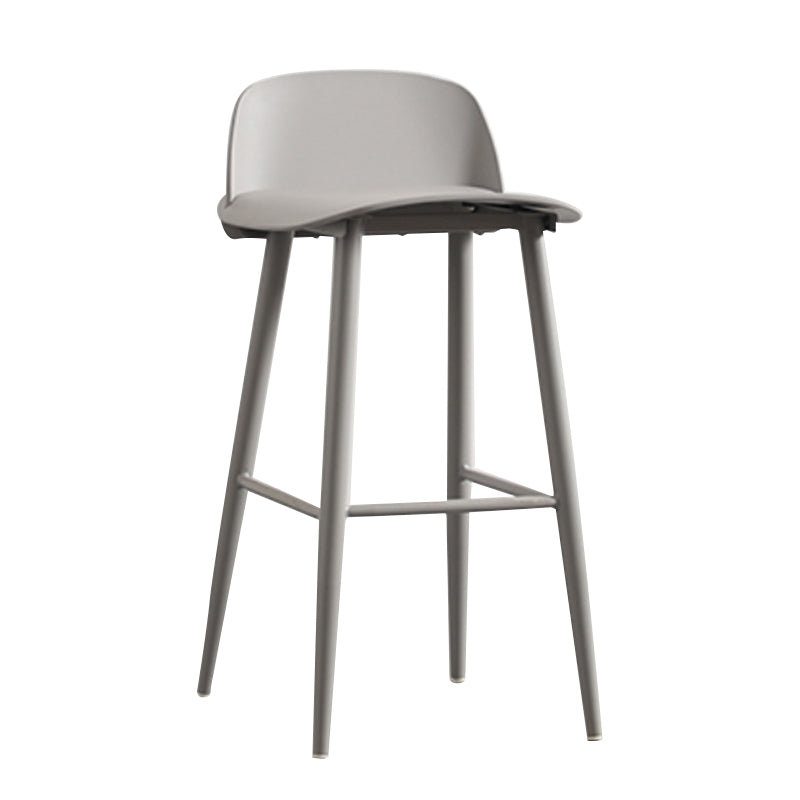 Moderner Thekenhocker ohne Armlehnen, Stahl-Haushalts-Barhocker mit Kunststoffsitz