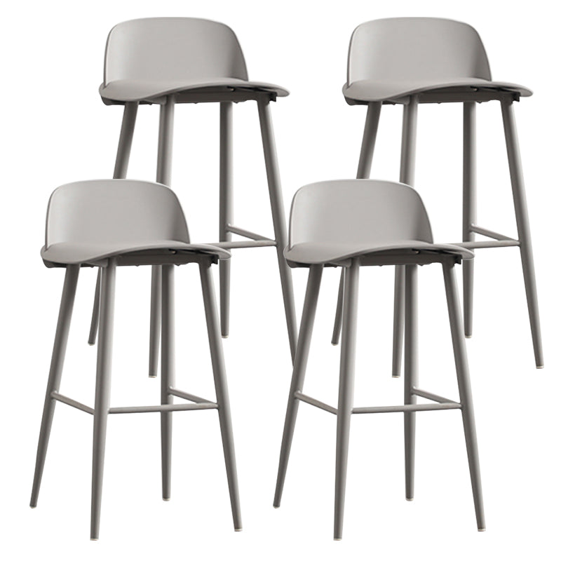 Moderner Thekenhocker ohne Armlehnen, Stahl-Haushalts-Barhocker mit Kunststoffsitz