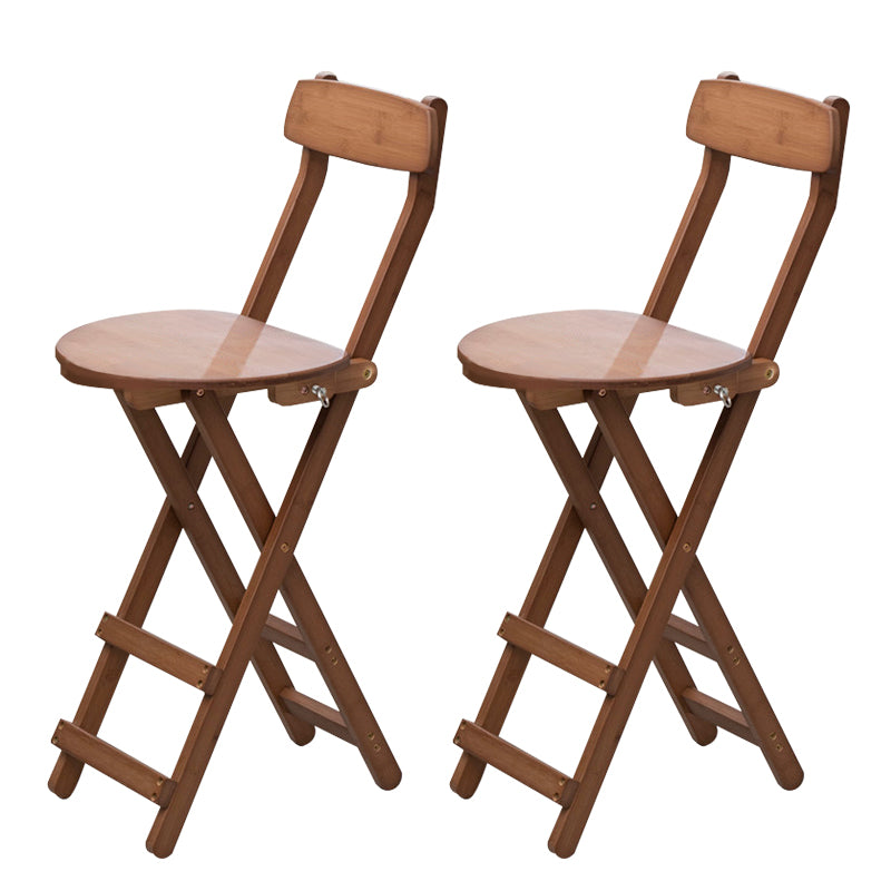 Contemporary Folding Counter Bar Stool Armless Wood Bar Stool with Footrest