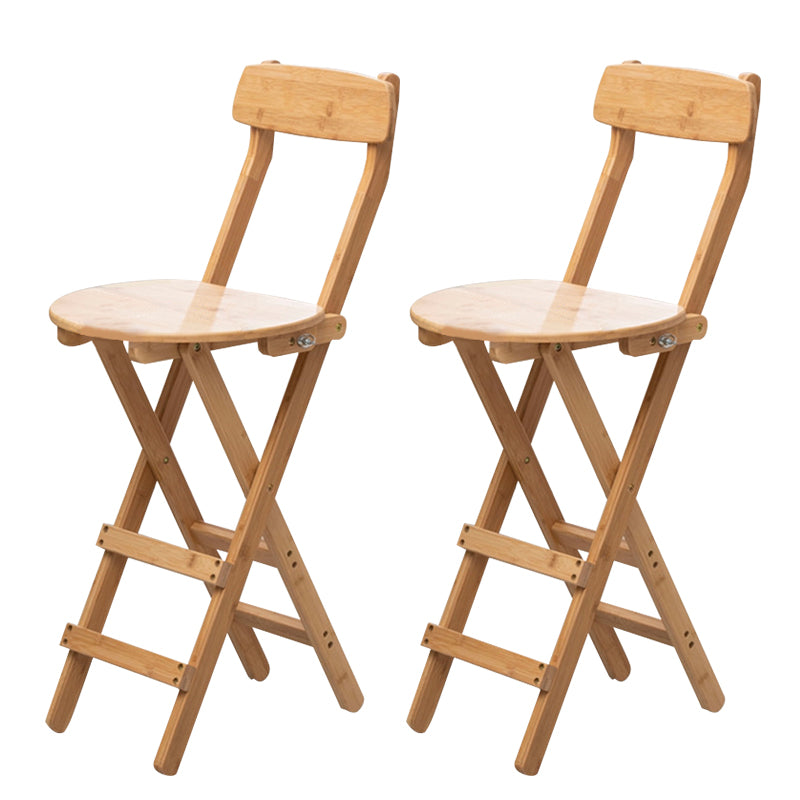 Contemporary Folding Counter Bar Stool Armless Wood Bar Stool with Footrest