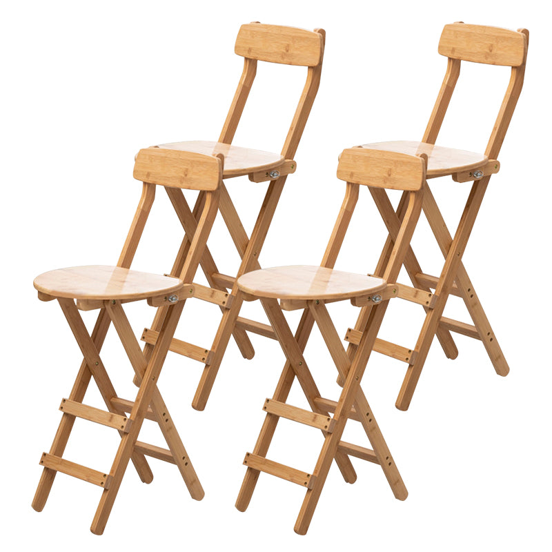 Contemporary Folding Counter Bar Stool Armless Wood Bar Stool with Footrest