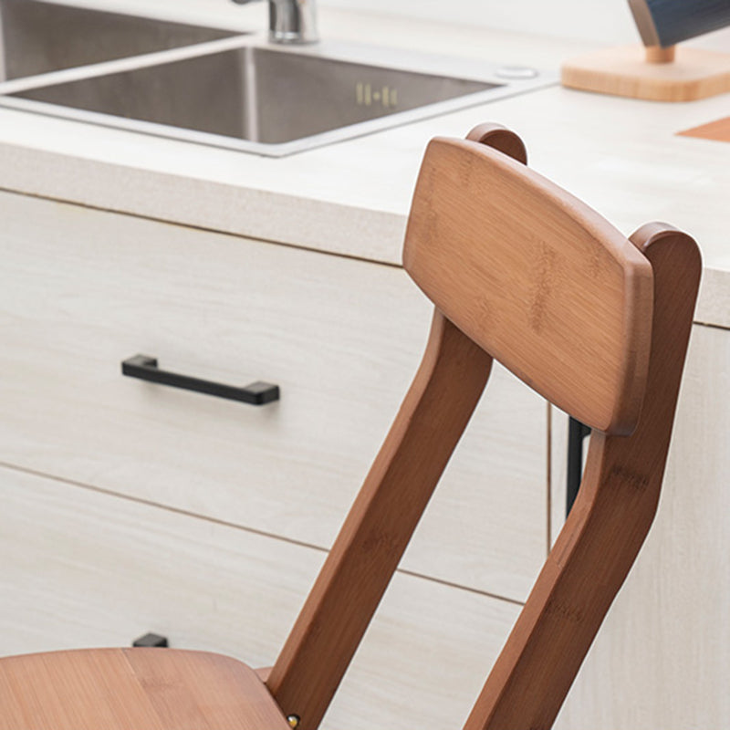 Contemporary Folding Counter Bar Stool Armless Wood Bar Stool with Footrest