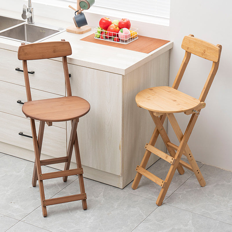 Contemporary Folding Counter Bar Stool Armless Wood Bar Stool with Footrest