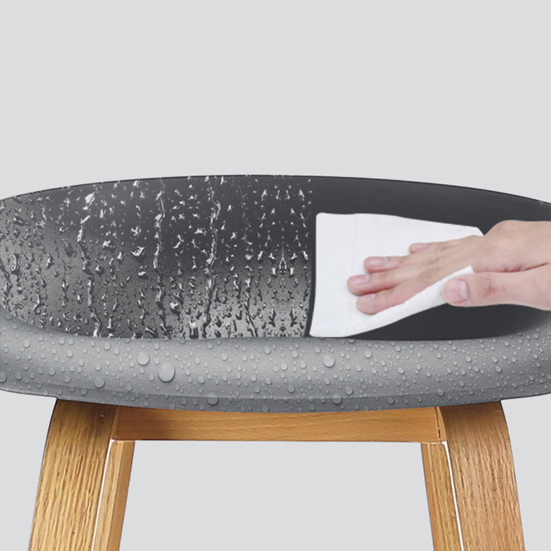 Zeitgenössischer Barhocker mit Eimer-Theke, armloser Barhocker aus Kunststoff mit Fußstütze