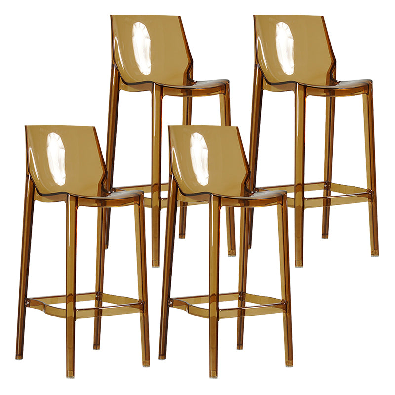 Taburete contemporáneo de la barra de la barra sin brazo Taburete de barra baja con reposapiés (juego de 4)