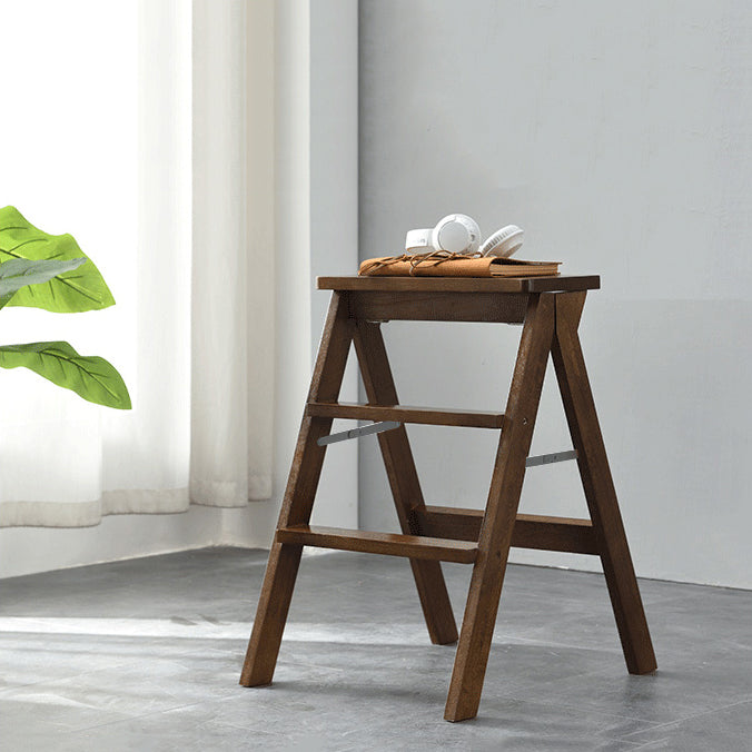 Taburete de bar rectangular apilable, taburete de bar de madera moderno sin brazos con reposapiés