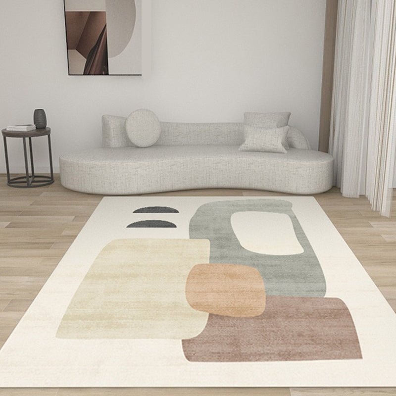 Roze eigentijds tapijt, polyesterkleurig stuk tapijt, antislip rugdeken voor woondecoratie
