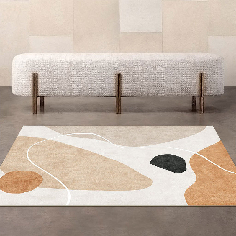 Roze eigentijds tapijt, polyesterkleurig stuk tapijt, antislip rugdeken voor woondecoratie