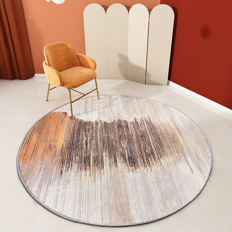 Simplicity Area Rug Abstract Round Rug Polyester Washable Rug for Home Decor