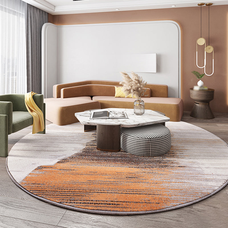 Simplicity Area Rug Abstract Round Rug Polyester Washable Rug for Home Decor