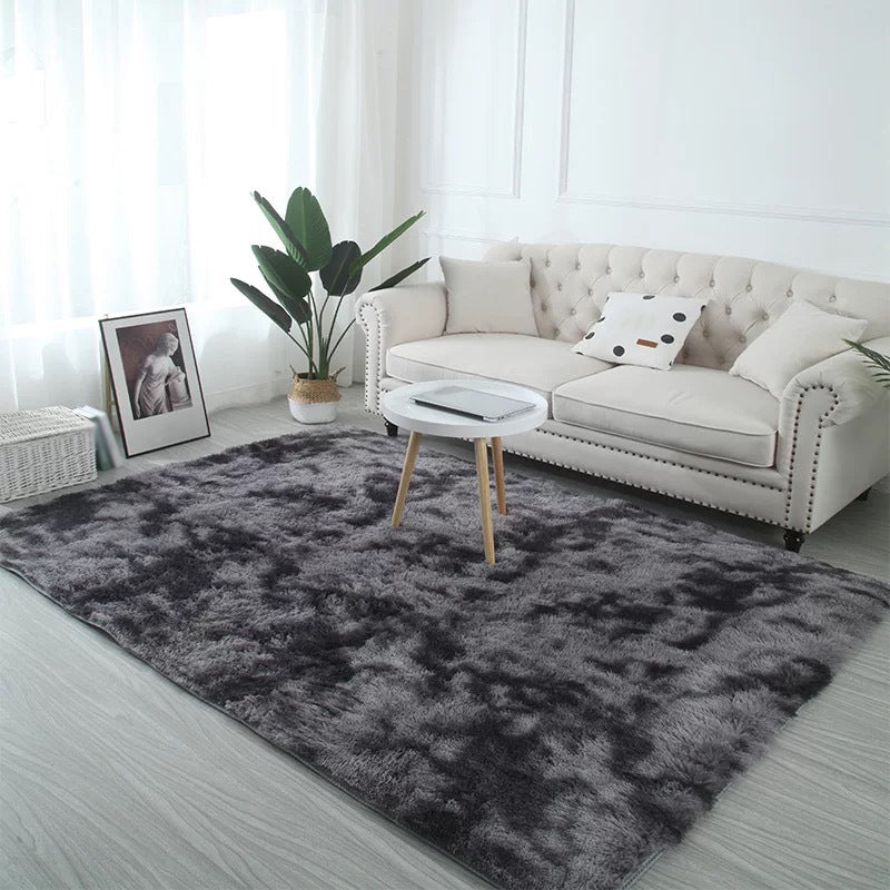 Plain Shag Carpet Polyester Indoor Rug Non-Slip Backing Rug for Bedroom Decoration