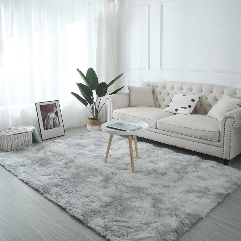 Plain Shag Carpet Polyester Indoor Rug Non-Slip Backing Rug for Bedroom Decoration