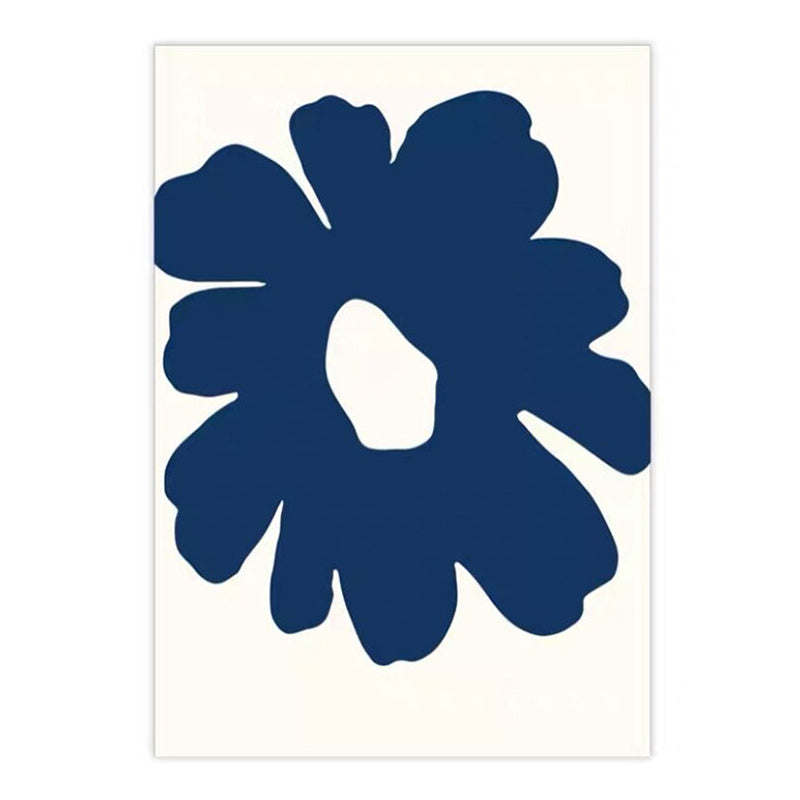 Contemporary Blue Flower Area Rug Polyester Rug Washable Rug for Home Decor