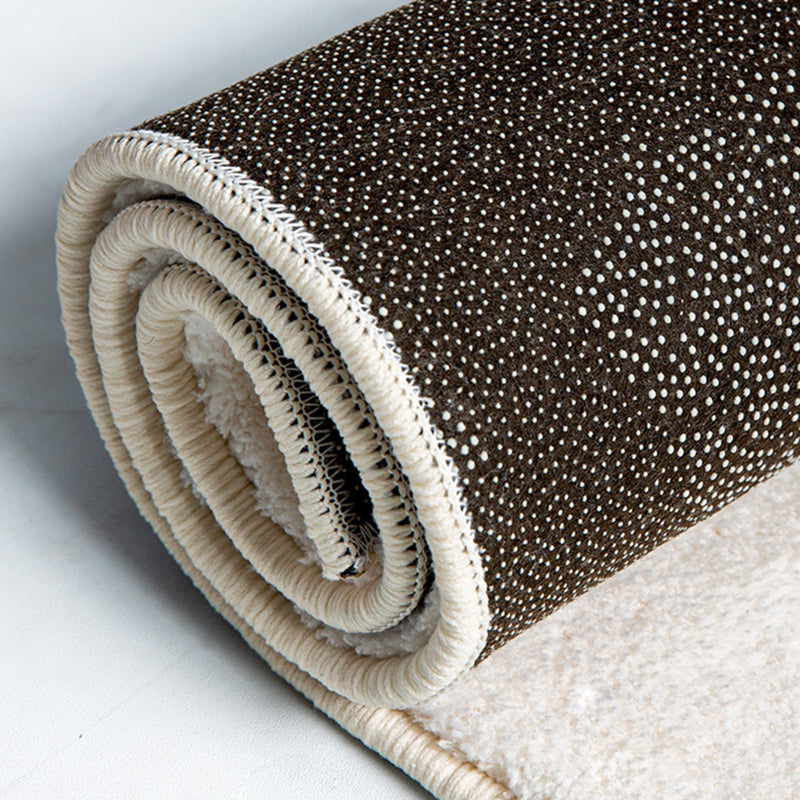 Contemporary Blue Flower Area Rug Polyester Rug Washable Rug for Home Decor