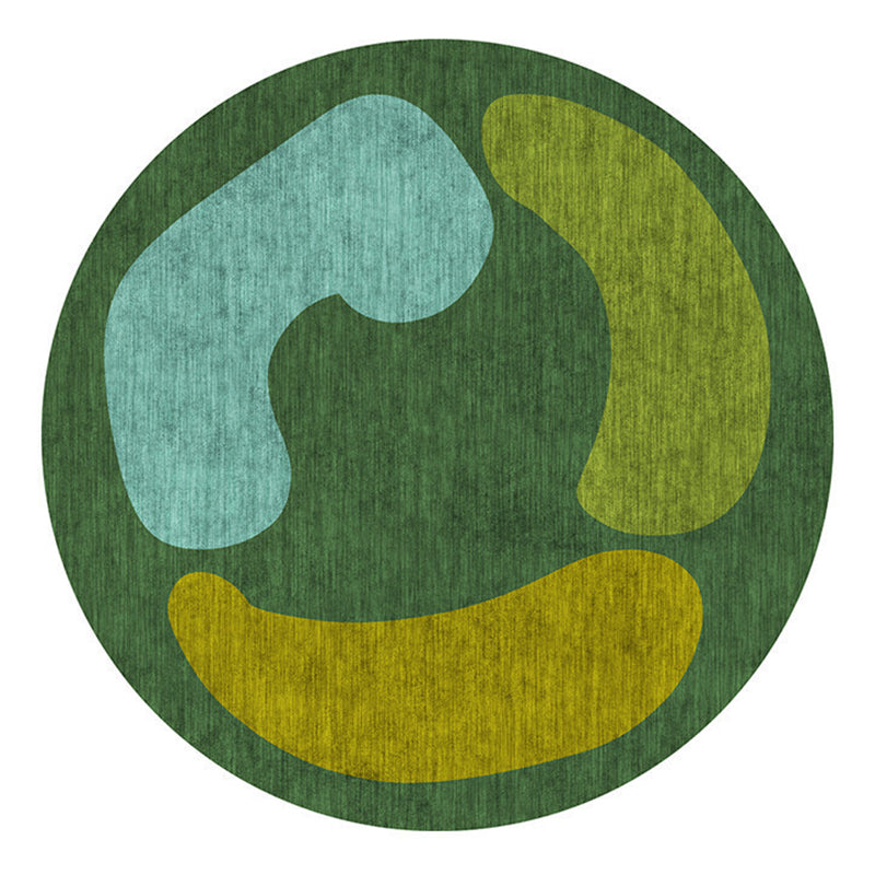 Light Green Nordic Rug Polyester Color Block Rug Stain Resistant Rug for Home Decor