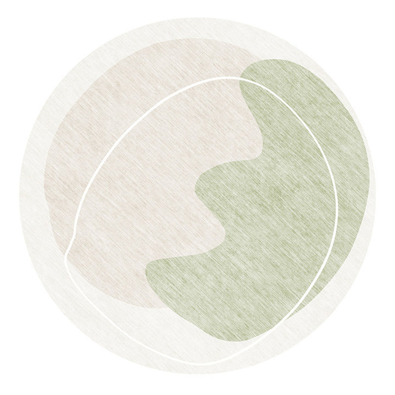 Light Green Nordic Rug Polyester Color Block Rug Stain Resistant Rug for Home Decor