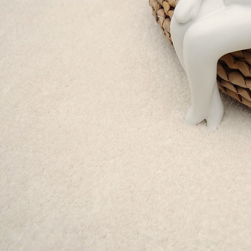 White Irregular Striped Rug Polyester Casual Rug Non-Slip Backing Rug for Drawing Room