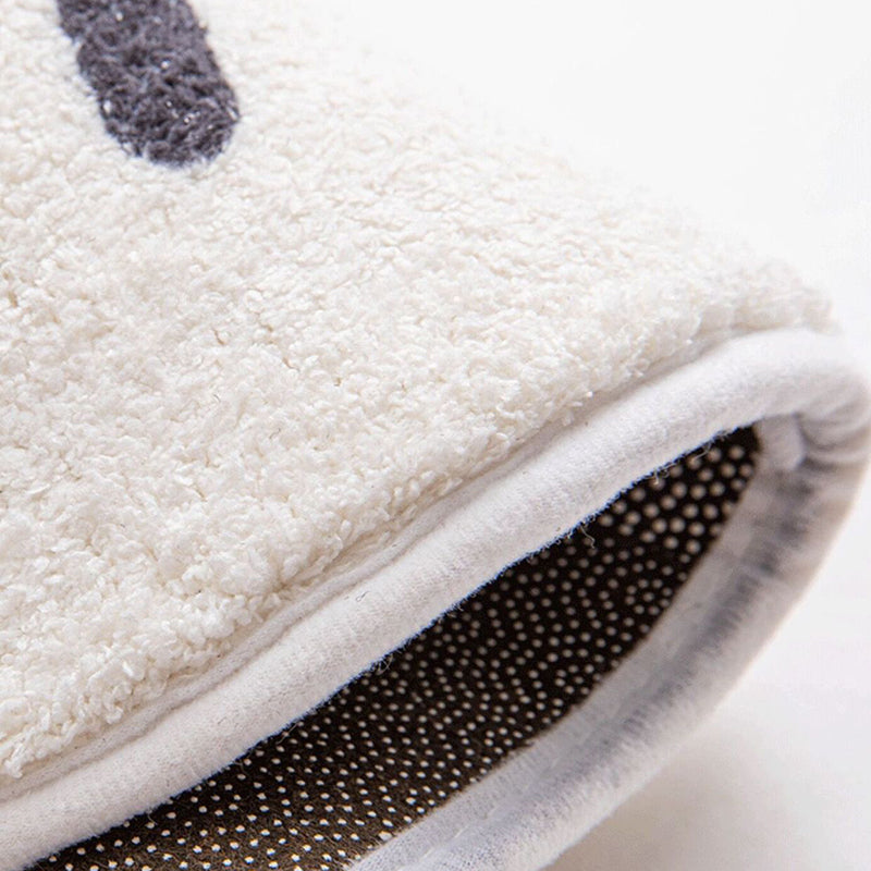 Green Flower Print Rug Polyester Modern Rug Washable Rug for Home Decor