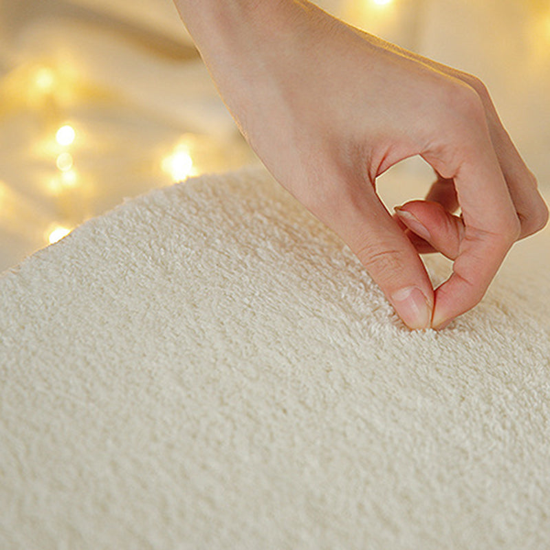 White Casual Rug Polyester Stripe Rug Non-Slip Backing Rug for Drawing Room