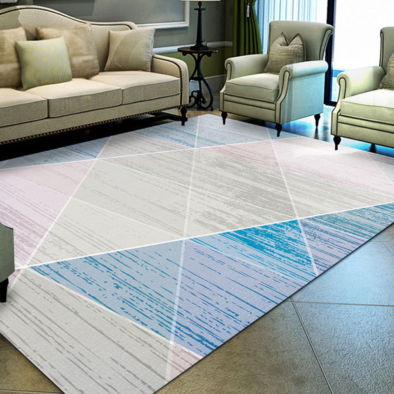 Light Pink Nordic Rug Polyester Pattern Rug Washable Rug for Home Decor