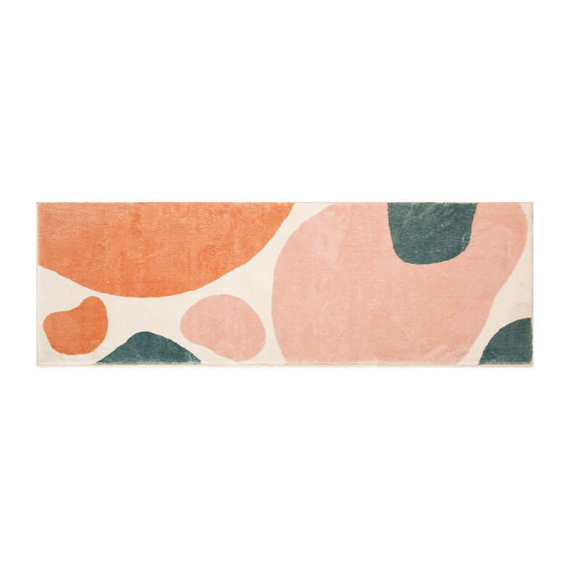 Orange Contemporary Rug Polyester Color Piece Rug Stain Resistant Rug for Living Room