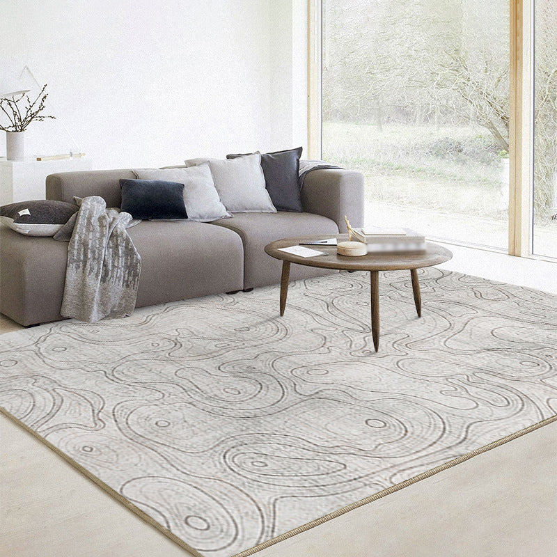 Modern Wabi-sabi Rug Simple Color Carpet Polyester Non-Slip Backing Rug for Home Decor