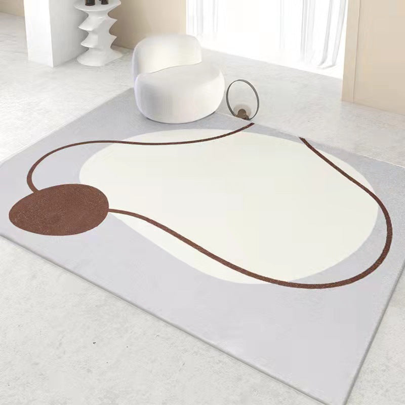 Modern Living Room Rug Polyester Washable Rug Pet Friendly Non-Slip Carpet for Living Room