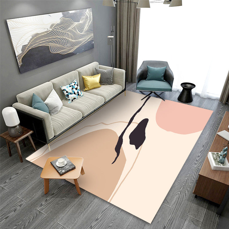 Nordic Indoor Rug Polyester Rug Anti-Slip Backing Carpet for Living Room Bedroom