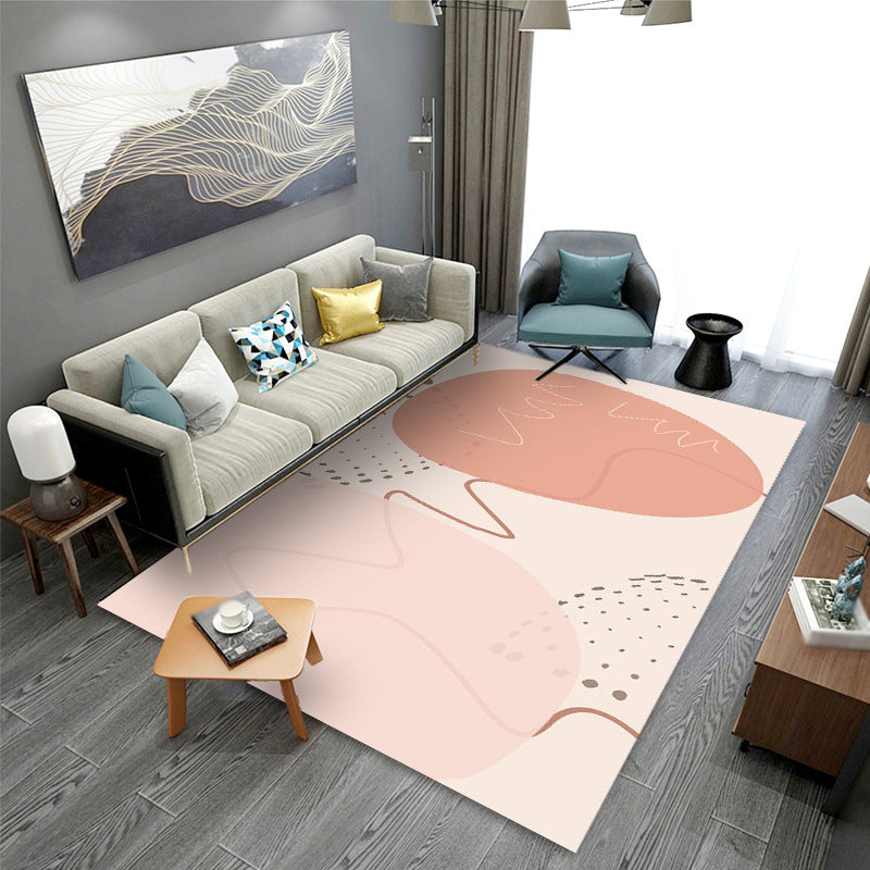 Nordic Indoor Rug Polyester Rug Anti-Slip Backing Carpet for Living Room Bedroom