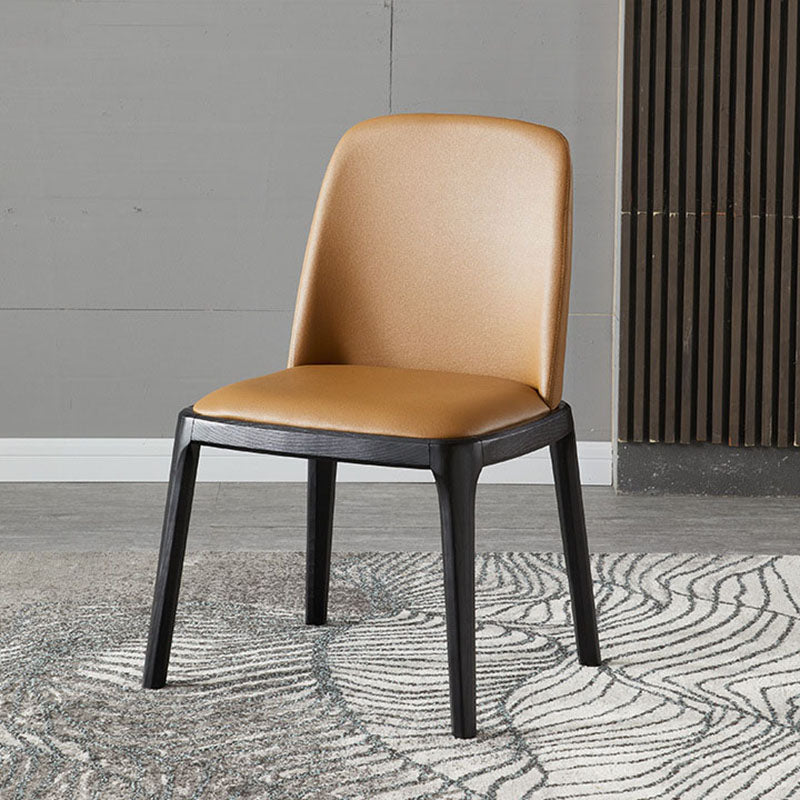 Silla auxiliar industrial para interiores, silla de comedor tapizada de madera con respaldo macizo (juego de 2)