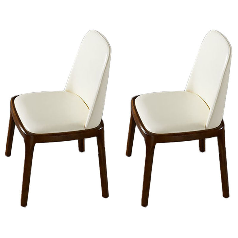 Indoor Industrial Side Chair Solid Back Wood Upholstered Dining Room Chair (Set of 2)