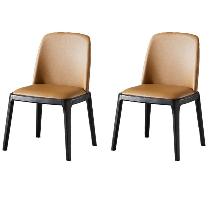 Indoor Industrial Side Chair Solid Back Wood Upholstered Dining Room Chair (Set of 2)