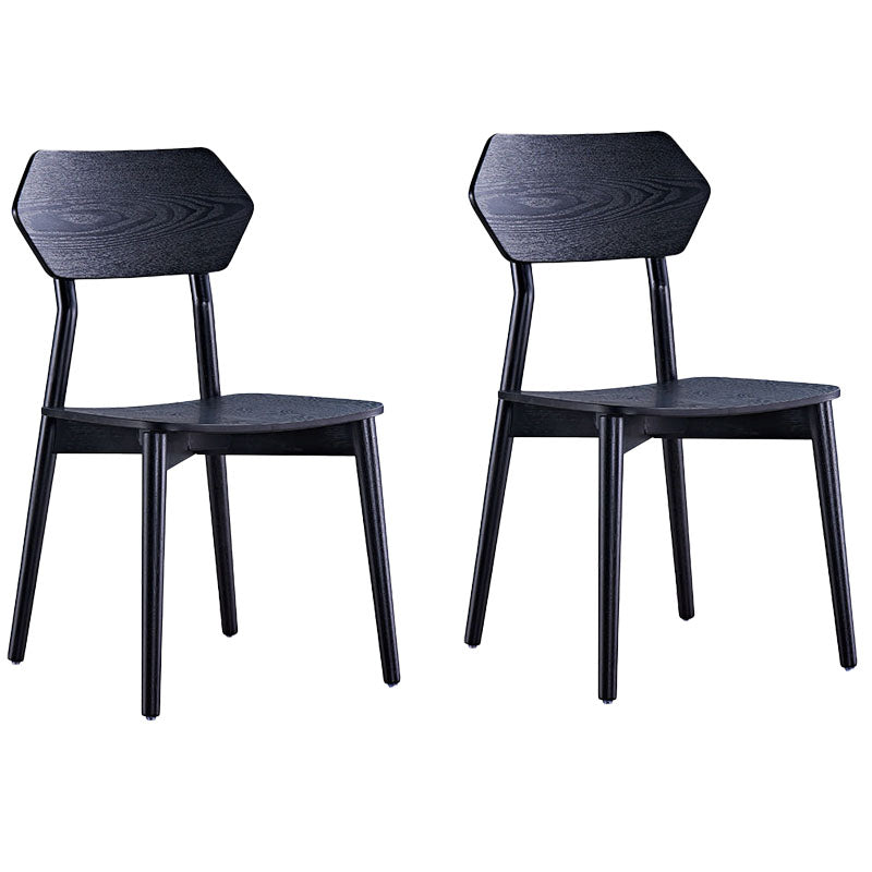 Contemporary Style Wood Dining Chairs Open Back Dining Side Chair (Set of 2)