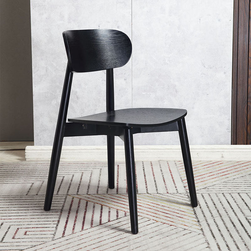 Sillas de comedor de madera estilo moderno Silla auxiliar de comedor con respaldo abierto (juego de 2)