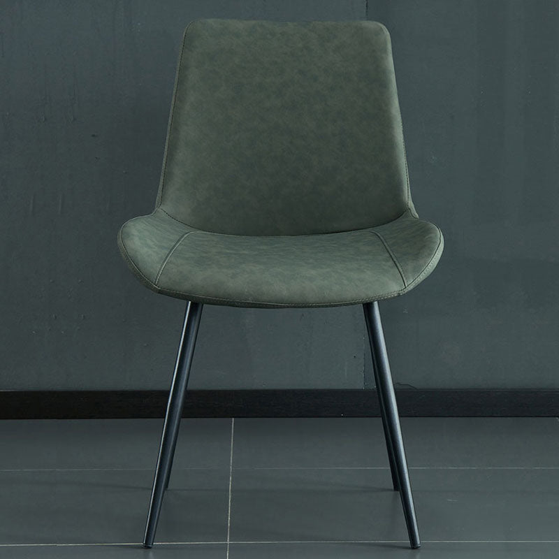 Industriële stijl lederen eetkamerstoelen stevige achterarm eetkamerstoelen voor keuken (set van 2)