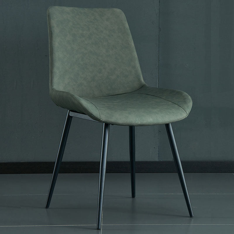 Industriële stijl lederen eetkamerstoelen stevige achterarm eetkamerstoelen voor keuken (set van 2)