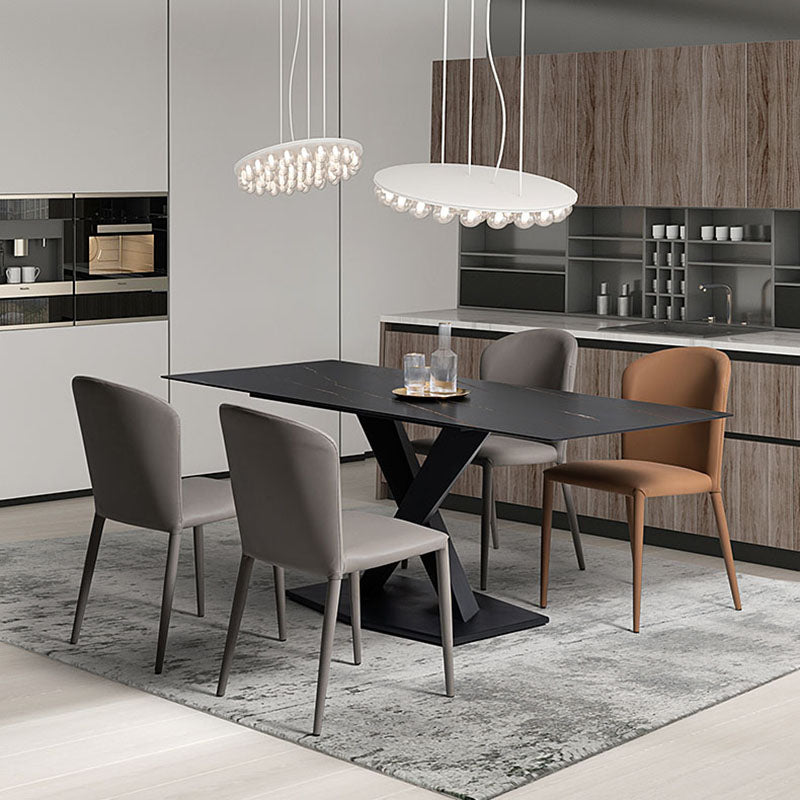 Silla lateral de comedor industrial de metal Silla lateral con respaldo de orejas para comedor (juego de 2)