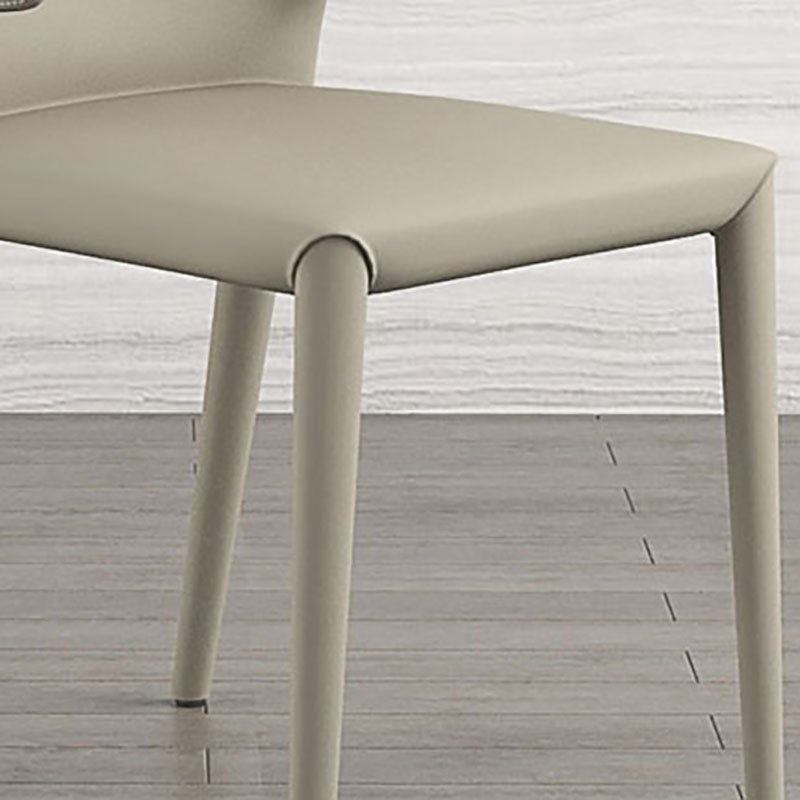 Silla de comedor estilo diseñador con respaldo de orejas de piel sintética (juego de 2)