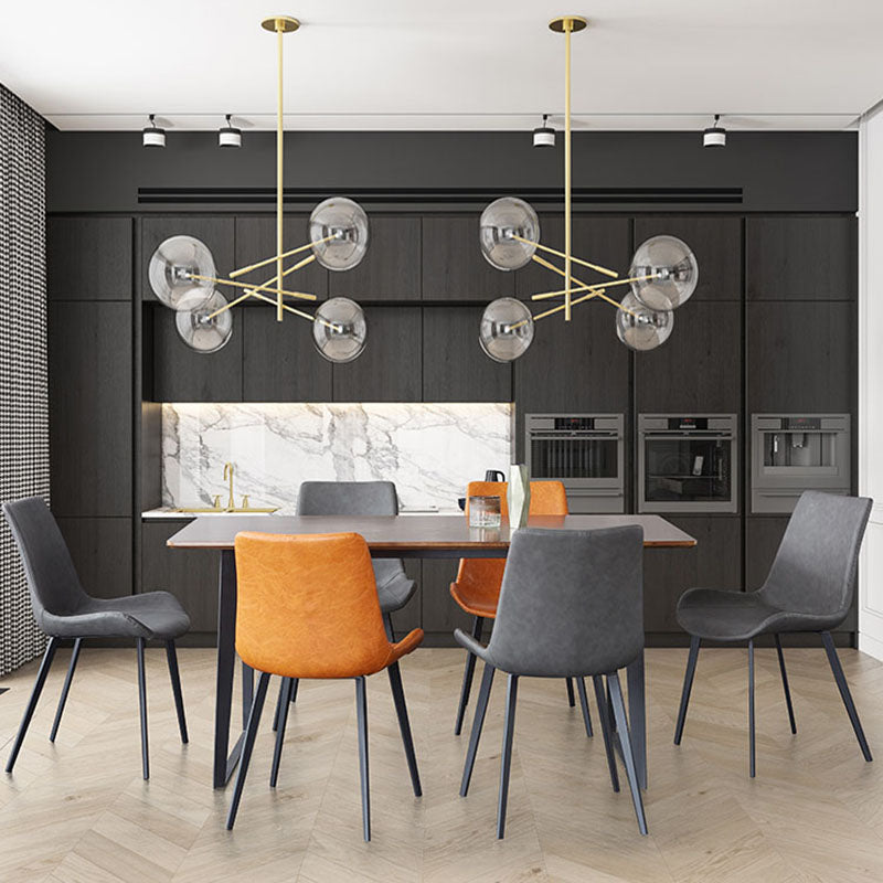 Silla auxiliar de comedor de metal industrial Silla de comedor con respaldo sólido (juego de 2)