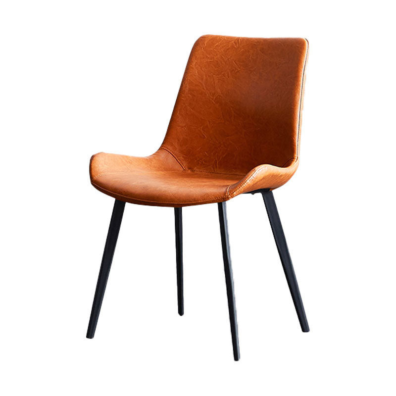 Silla auxiliar de comedor de metal industrial Silla de comedor con respaldo sólido (juego de 2)