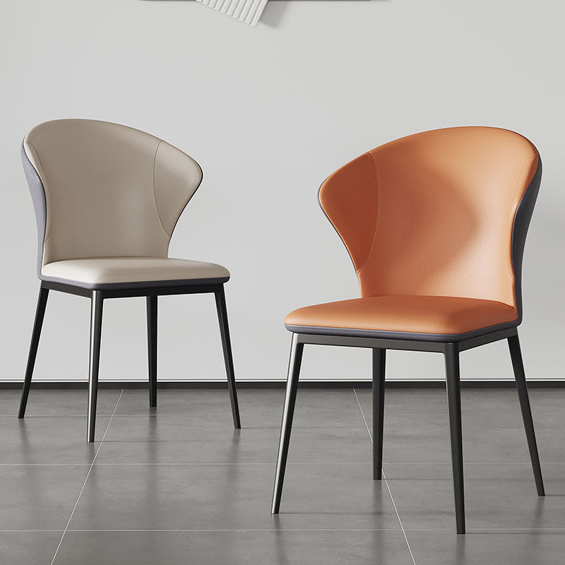 Juego de sillas de metal de estilo industrial, silla lateral con respaldo orejero para cocina y comedor (juego de 2)