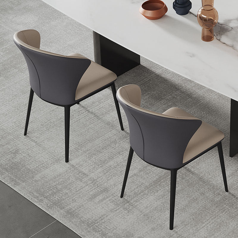 Juego de sillas de metal de estilo industrial, silla lateral con respaldo orejero para cocina y comedor (juego de 2)