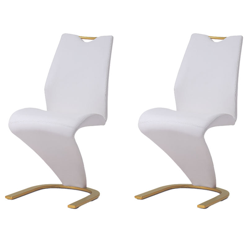 Chaises de salle à manger en similicuir de style scandinave, chaise à dossier solide pour cuisine (Ensemble de 2)