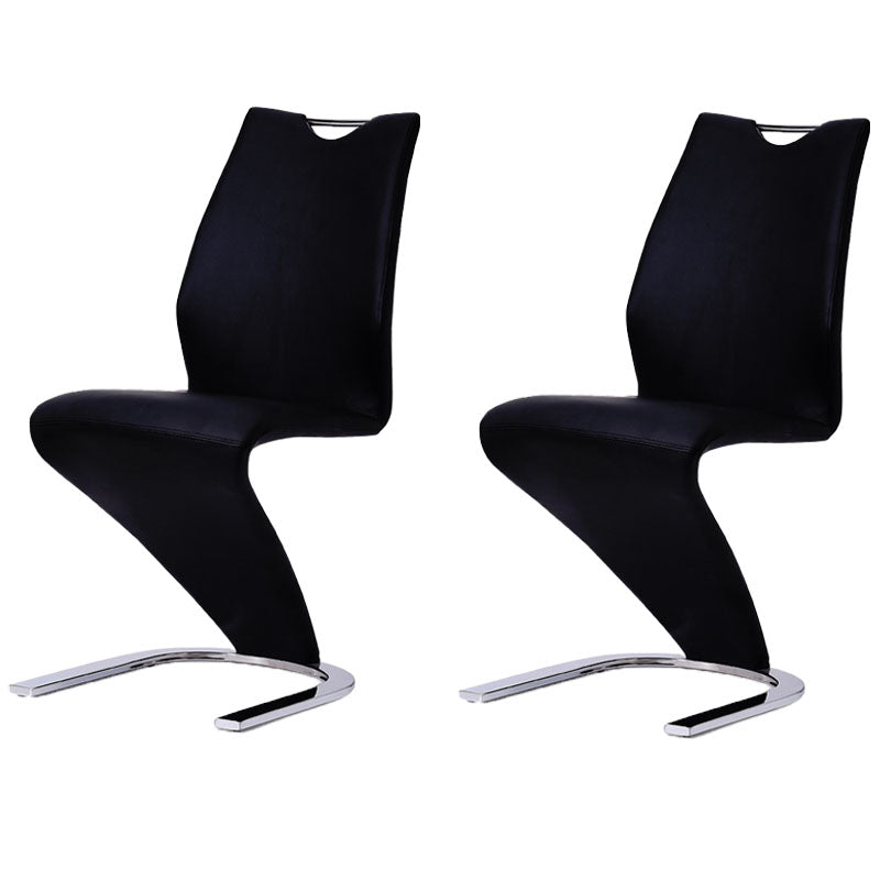 Chaises de salle à manger en similicuir de style scandinave, chaise à dossier solide pour cuisine (Ensemble de 2)