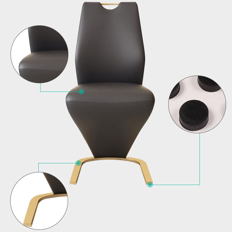Chaises de salle à manger en similicuir de style scandinave, chaise à dossier solide pour cuisine (Ensemble de 2)