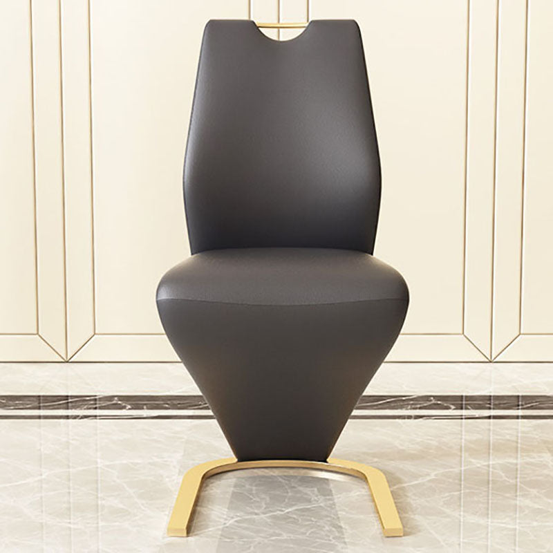 Chaises de salle à manger en similicuir de style scandinave, chaise à dossier solide pour cuisine (Ensemble de 2)