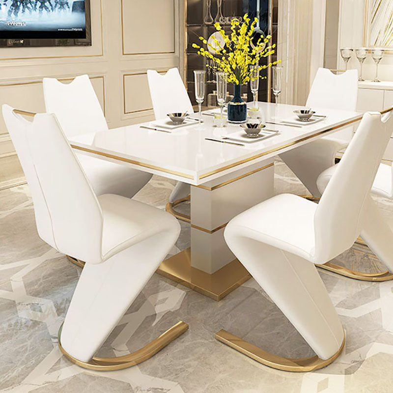 Chaises de salle à manger en similicuir de style scandinave, chaise à dossier solide pour cuisine (Ensemble de 2)