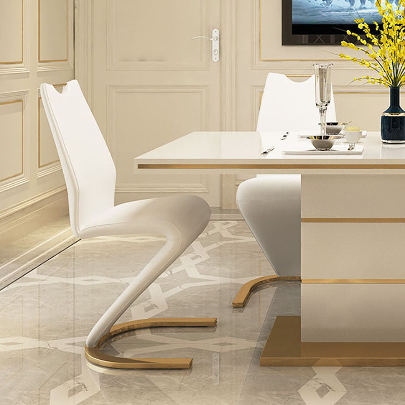 Chaises de salle à manger en similicuir de style scandinave, chaise à dossier solide pour cuisine (Ensemble de 2)