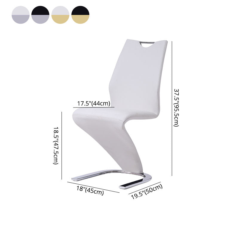 Chaises de salle à manger en similicuir de style scandinave, chaise à dossier solide pour cuisine (Ensemble de 2)
