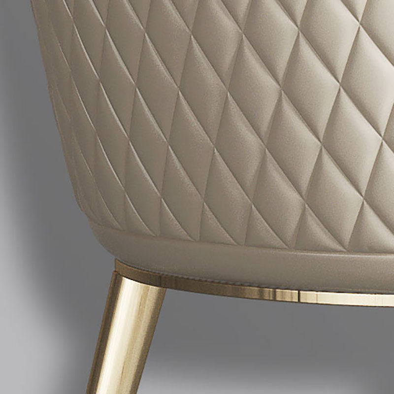 Silla de comedor de metal de estilo escandinavo, silla de comedor sin brazos con respaldo sólido (juego de 2)